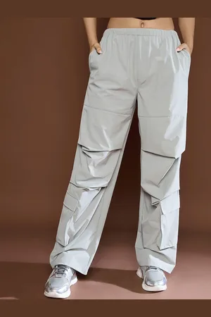 Sassafras Women Pleated Knee Baggy Parachute Pants