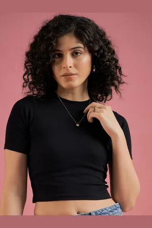 DressBerry Women Cotton Fitted Crop Top