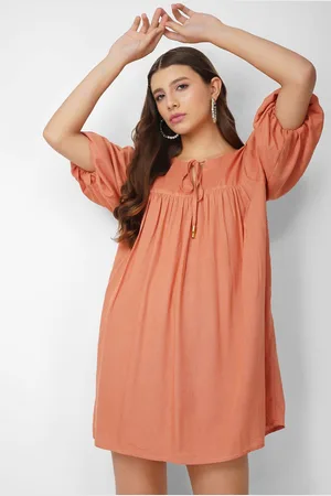 HERE&NOW Rhapsody A-Line Puff Sleeves Mini Dress