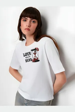 Moda Rapido Women Graphic Printed Round Neck Cotton Oversized T-shirt