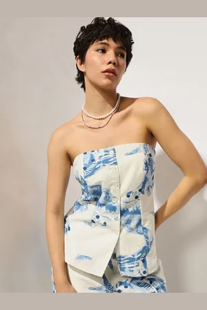 ONLY Printed Strapless Cotton Tube Top