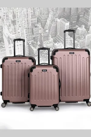 Kenneth Cole Set Of 3 Textured Hard-Sided Trolley Bags