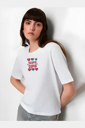 Moda Rapido Women Typography Printed Round Neck Cotton Oversized T-shirt
