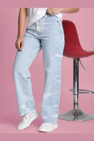 Bene Kleed Women High-Rise Straight Fit Heavy Fade Clean Look Jeans
