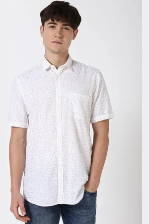 Peter England Men Spread Collar Floral Printed Cotton Casual Shirt
