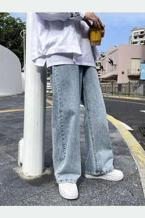 HERE&NOW Men Acid Washed Baggy Jeans