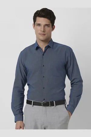 Peter England Men Slim Fit Spread Collar Micro Ditsy Printed Cotton Formal Shirt