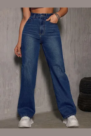 FNOCKS Women Wide Leg High-Rise Cotton Jeans