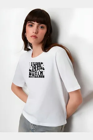 Moda Rapido Women Typography Printed Round Neck Cotton Oversized T-shirt