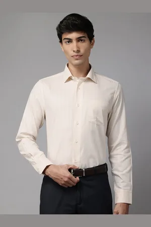 Blackberrys Slim Fit Striped Pure Cotton Formal Shirt