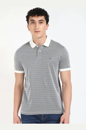 Tommy Hilfiger Men Geometric Printed Polo Collar Cotton T-shirt