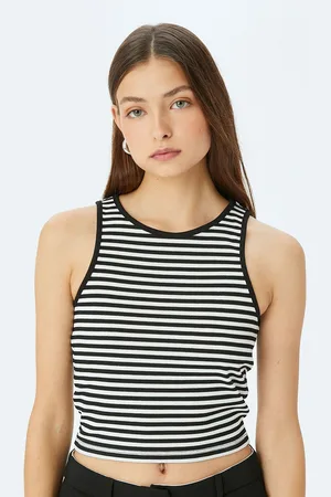 Koton Women Striped Round Neck Sleeveless Top