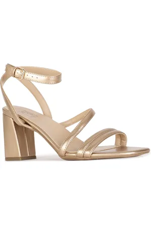 Naturalizer Women Gold-Toned Leather Party Block Sandals