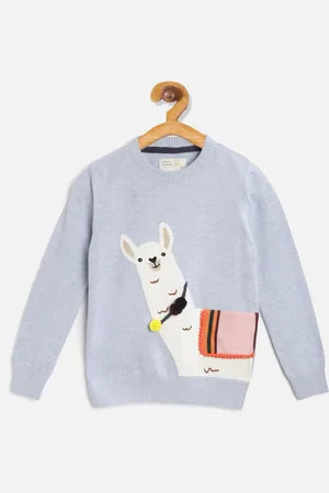 Cherry Crumble Boys Blue & White Printed Pullover Sweater
