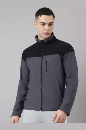Richlook Men Colourblocked Mock Collar Sweatshirt