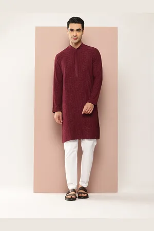 See Designs Floral Embroidered Thread Work Kurta with Pyjamas