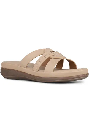 Inc 5 Women Open Toe Flatform Mules with Laser Cuts