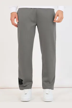 Styli Typography Embroidered Open Hem Relaxed Fit Track Pants