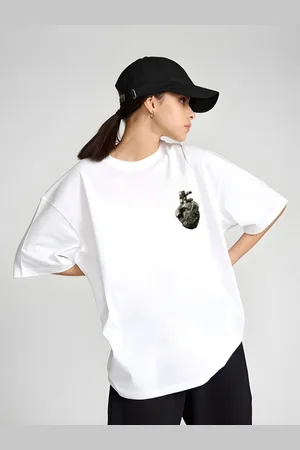 DressBerry Women Graphic Printed Round Neck Cotton Oversized T-shirt
