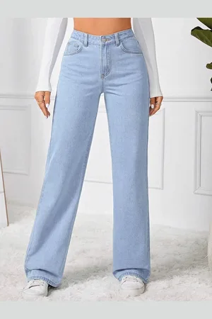 FNOCKS Women Wide Leg High-Rise Jeans