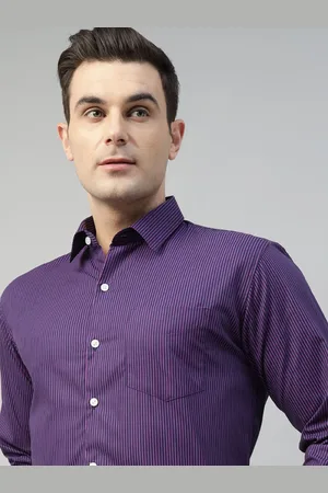 HANCOCK Men Standard Slim Fit Opaque Striped Formal Shirt