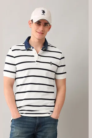 Ralph Lauren Men Striped Polo Collar Cotton Slim Fit T-shirt