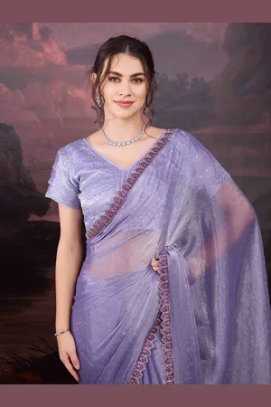 House of Pataudi Women Embellished Saree With Blouse