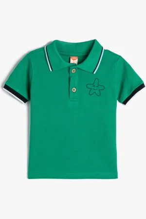 Koton Boys Solid Polo Collar Cotton T-shirt