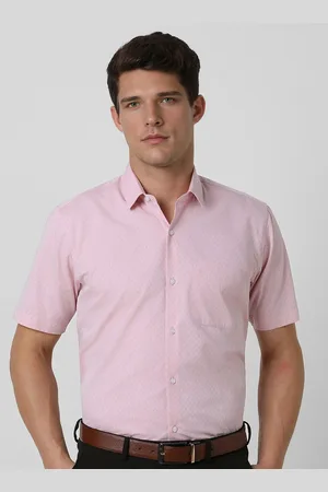 Peter England Men Slim Fit Spread Collar Textured Cotton Formal Shirt