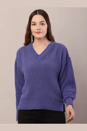 NoBarr Women V-Neck Ribbed Pullover