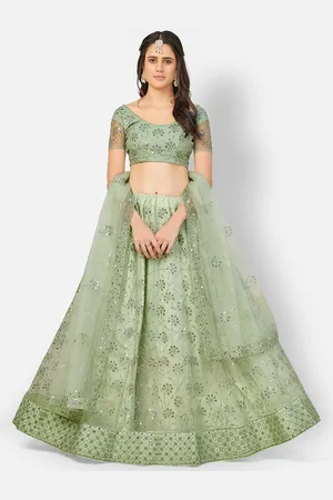 SHOPGARB Embellished Sequinned Semi-Stitched Lehenga & Unstitched Blouse With Dupatta