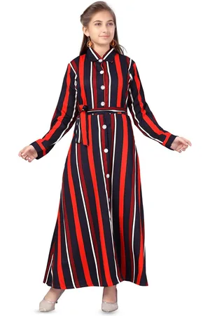 HERE&NOW Girls Striped Shirt Maxi Dress
