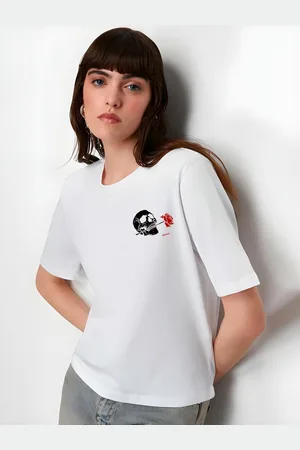 Moda Rapido Women Graphic Printed Round Neck Cotton Oversized T-shirt