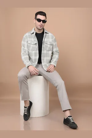 Crimsoune Club Checked Spread Collar Relaxed Fit Shacket