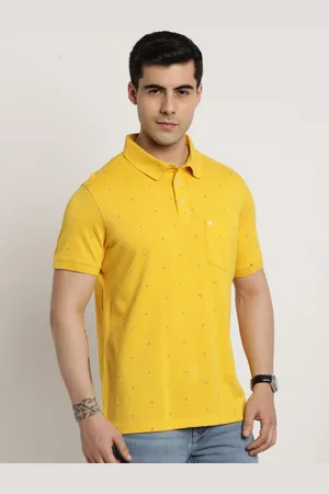 Turtle Men Conversational Printed Polo Collar Cotton Slim Fit T-shirt
