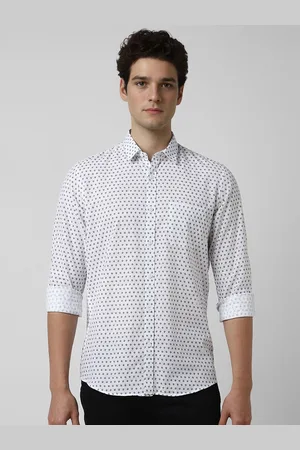 Peter England Men Spread Collar Geometric Printed Cotton Casual Shirt