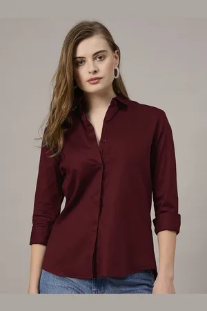 Roadster The Lifestyle Co. Women Spread Collar Solid Cotton Casual Shirt