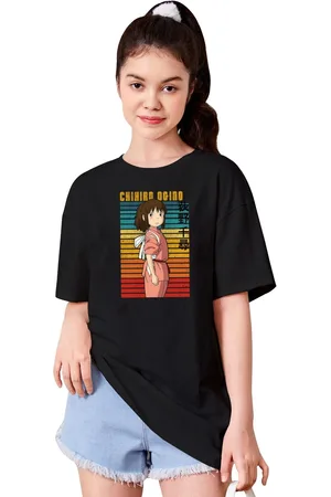 BAESD Girls Typography Printed Drop-Shoulder Sleeves T-shirt