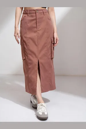 Tokyo Talkies Women Straight Fit Cargo Skirt