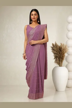 Soch Ethnic Motifs Beads and Stones Pure Georgette Saree