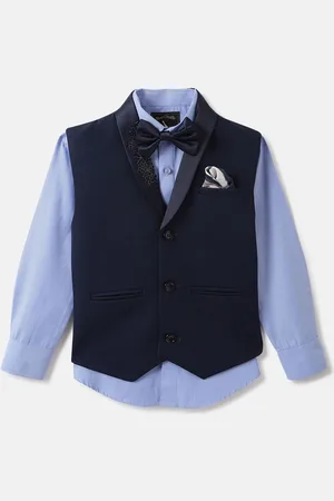Blue Giraffe Boys Single-Breasted Waistcoat Set