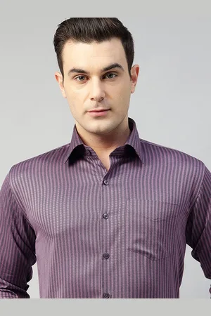 HANCOCK Men Slim Fit Opaque Striped Formal Shirt