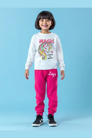 HERE&NOW Girls Printed T-shirt with Trousers