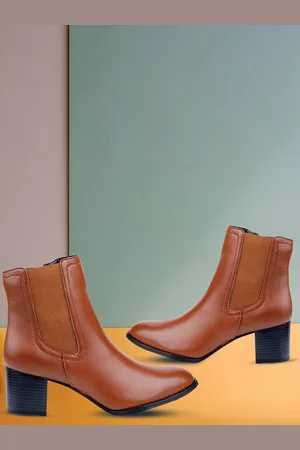 BXXY Women Faux Zipper High Ankle Boots and Chelsea Boot
