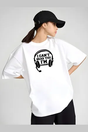 DressBerry Women Typography Printed Round Neck Cotton Oversized T-shirt