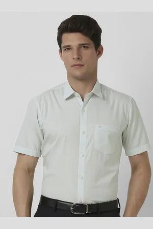 Peter England Men Slim Fit Spread Collar Textured Cotton Formal Shirt
