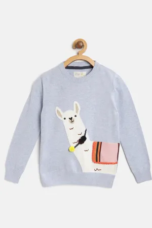 Cherry Crumble Boys Blue & White Llma Self Design Pullover