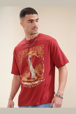 LocoMotive Premium Men Graphic Printed Round Neck Relaxed Fit Tshirt