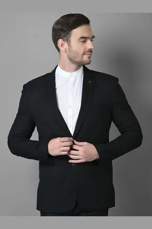 Canary London Slim-Fit Notched Lapel Collar Single-Breasted Wool Formal Blazer