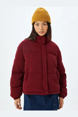 Koton Women Stand Collar Solid Casual Tailored Jacket